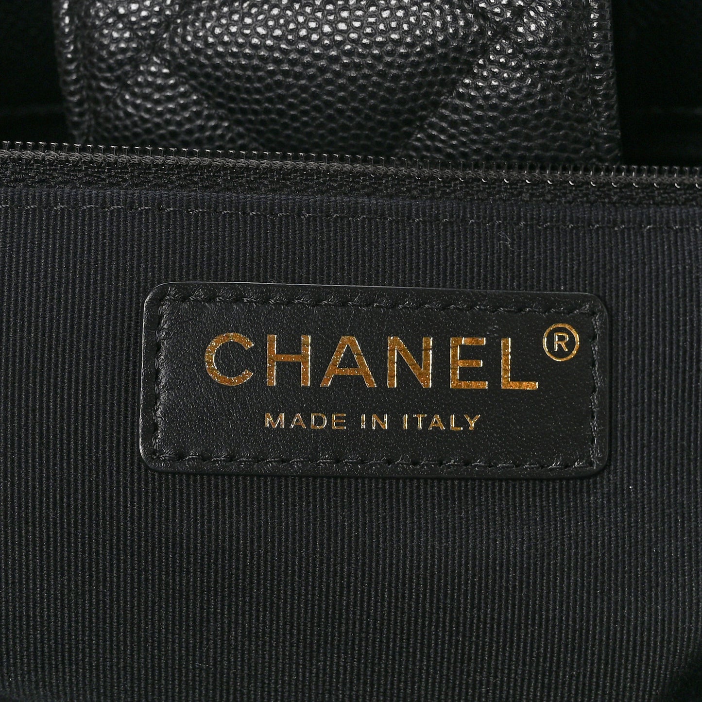 Caviar Quilted Large Shopping Tote Black