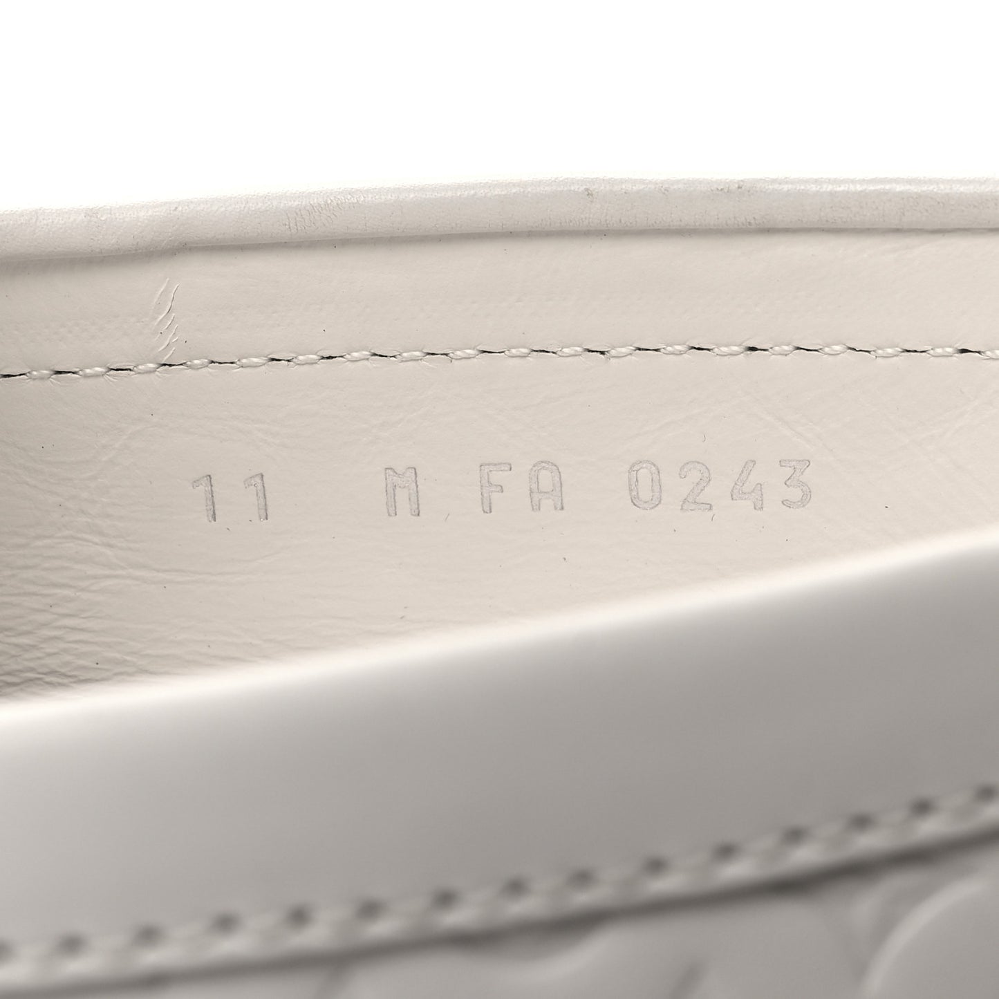 Soft Calfskin Mini Monogram Embossed Mens Hockenheim Moccasin Loafers 11 White