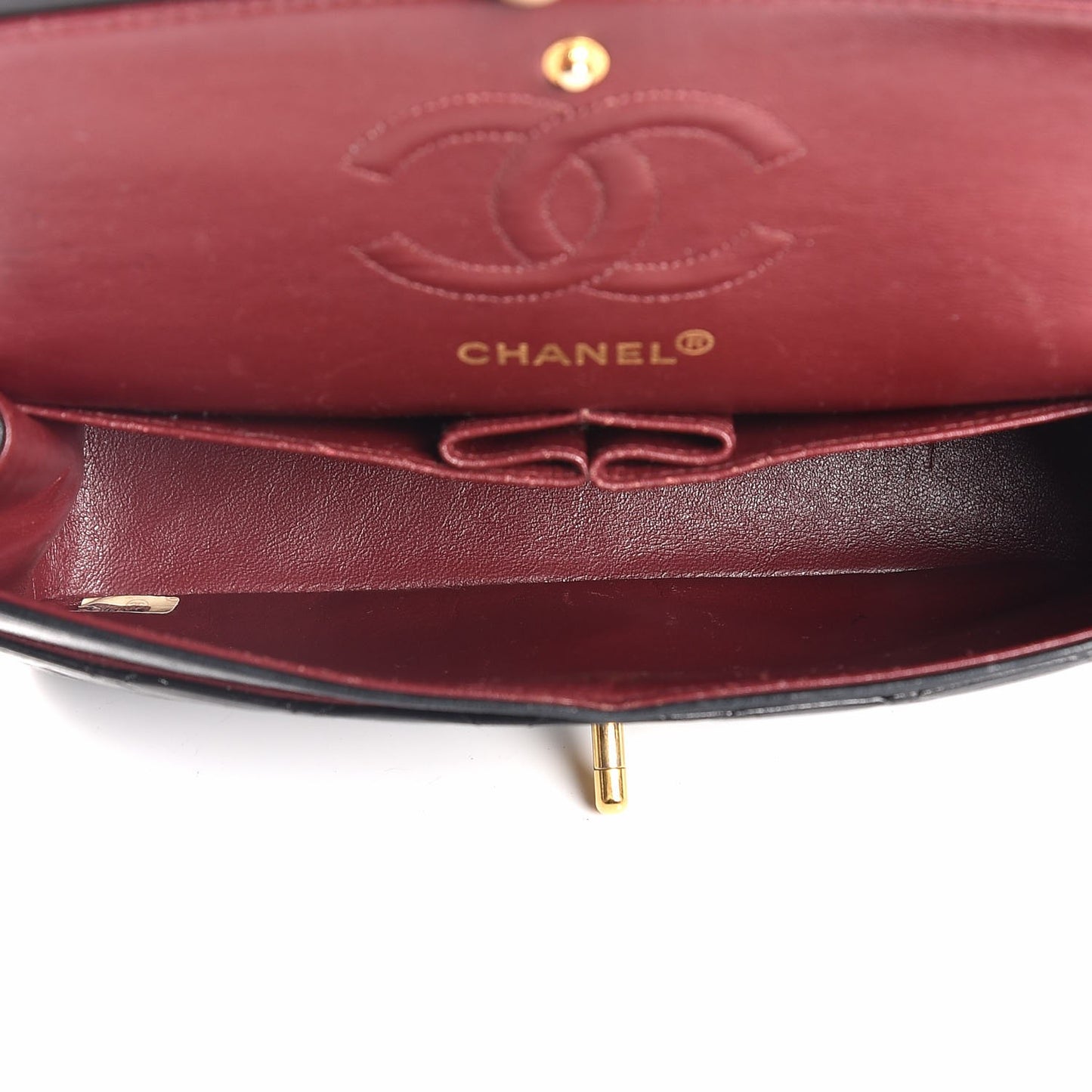 Lambskin Quilted Small Double Flap Black