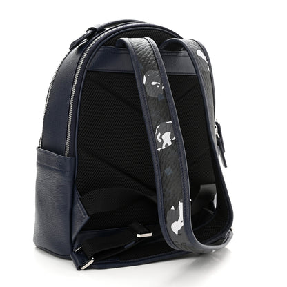 MCM Calfskin Visetos Floral Leopard Klassik Small Stark Backpack Blue Black 3 of 9