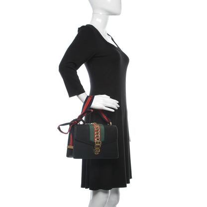 Gucci Calfskin Small Sylvie Shoulder Bag Black 2 of 13