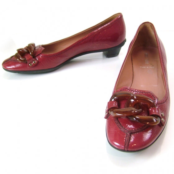 Patent Leather Flats 36 Cranberry