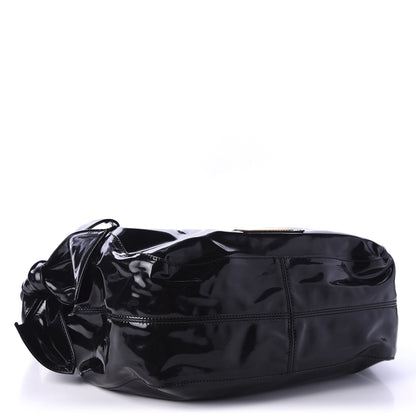 Valentino Garavani Patent Lacca Small Nuage Bow Hobo Black 4 of 12