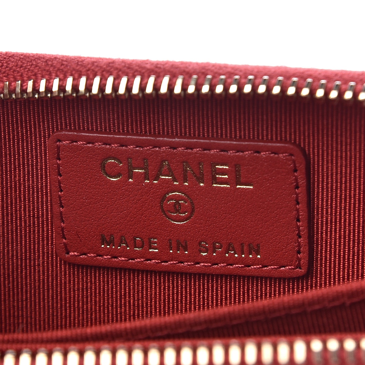 Chanel Caviar Quilted Zip Coin Purse Red 5 of 7