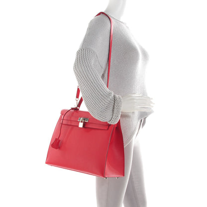 Hermes Epsom Kelly Sellier 35 Rouge Casaque 2 of 17
