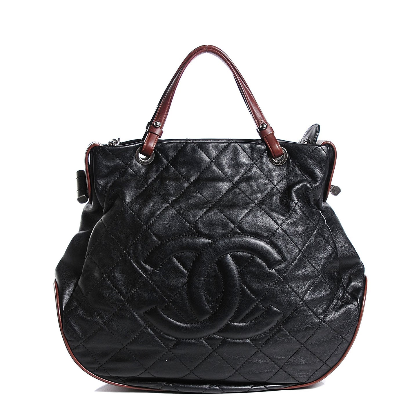 Iridescent Calfskin Country Chic Hobo Black
