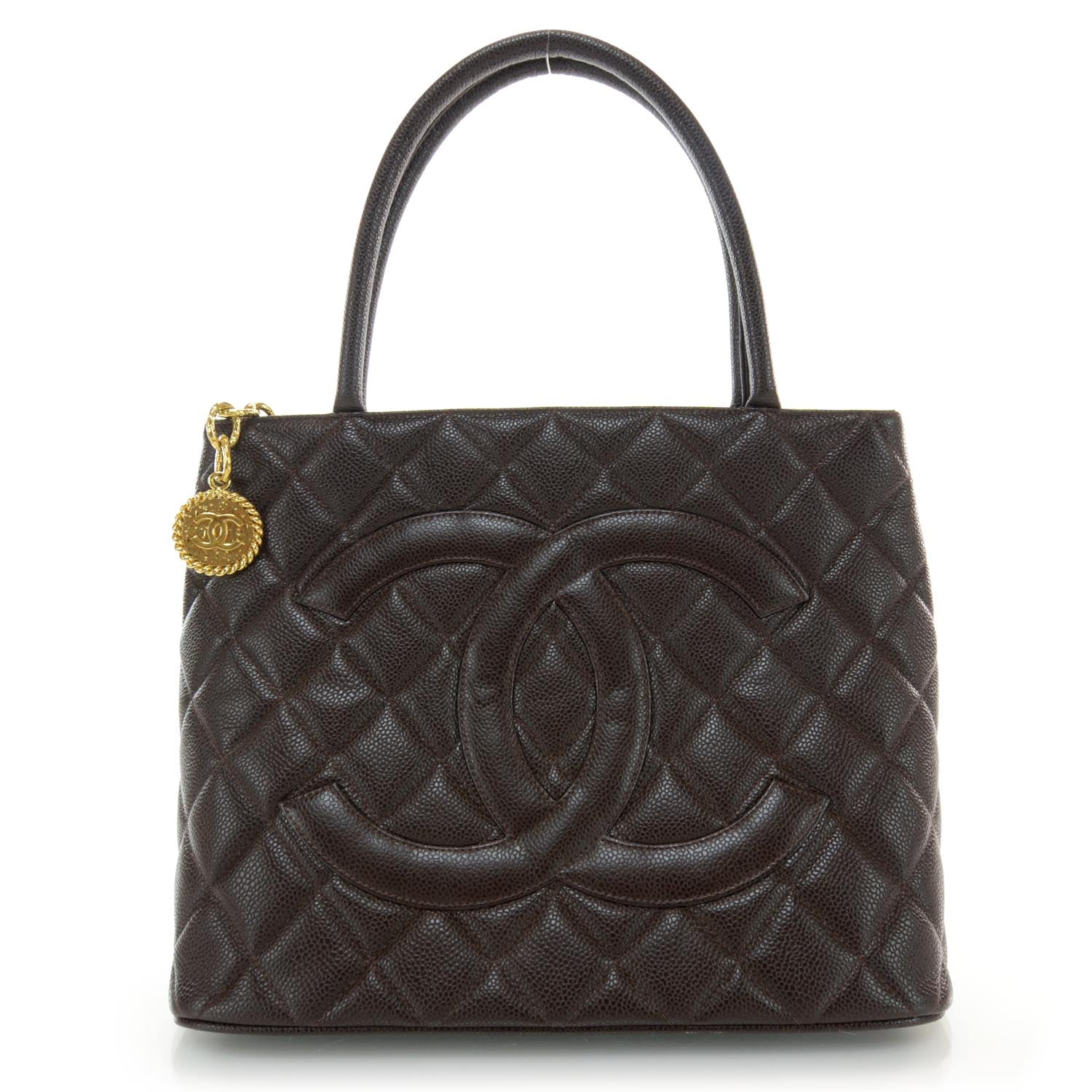 Chanel Caviar Medallion Tote Brown 1 of 8