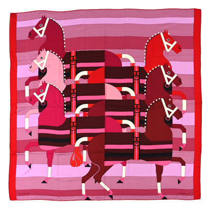 Hermes Cashmere Silk Rocabar Shawl 140 Rouge Rose Parme 1 of 4