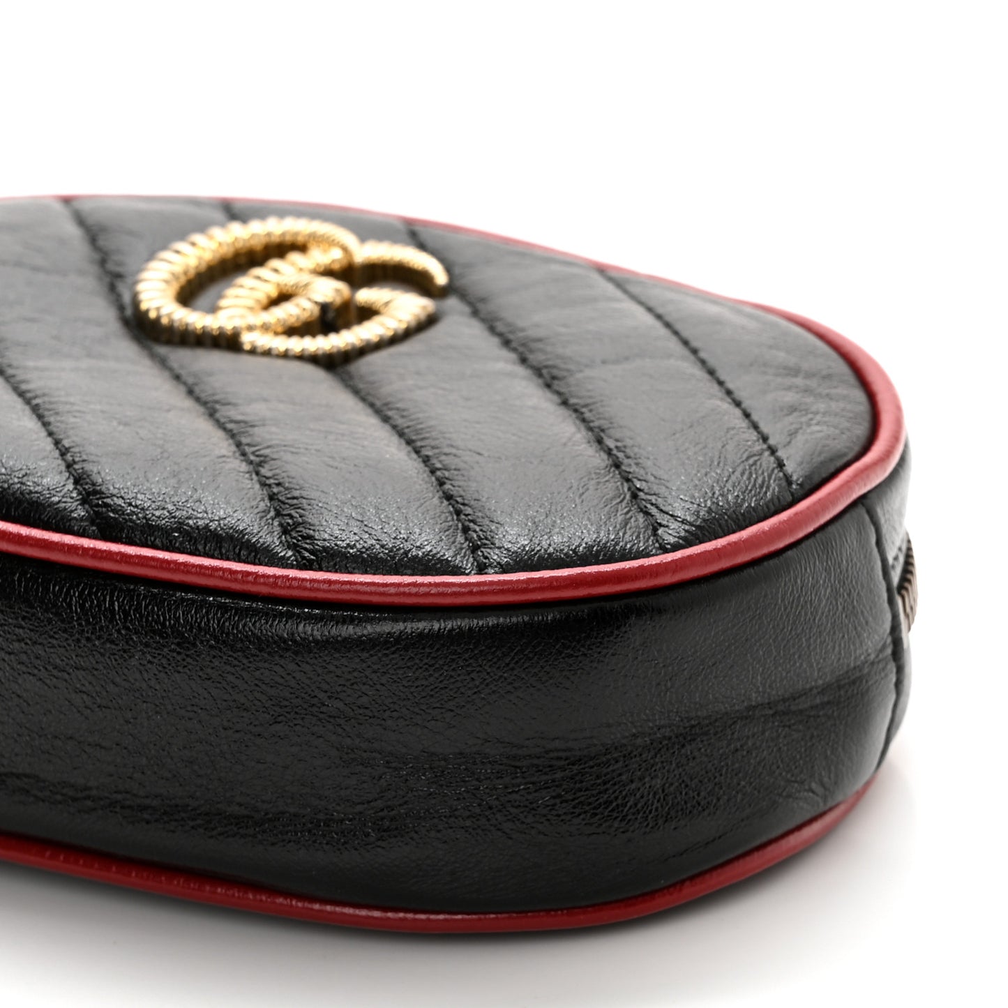 Azalea Calfskin Matelasse Diagonal Torchon GG Marmont Belt Bag 95 38 Black Romantic Cerise