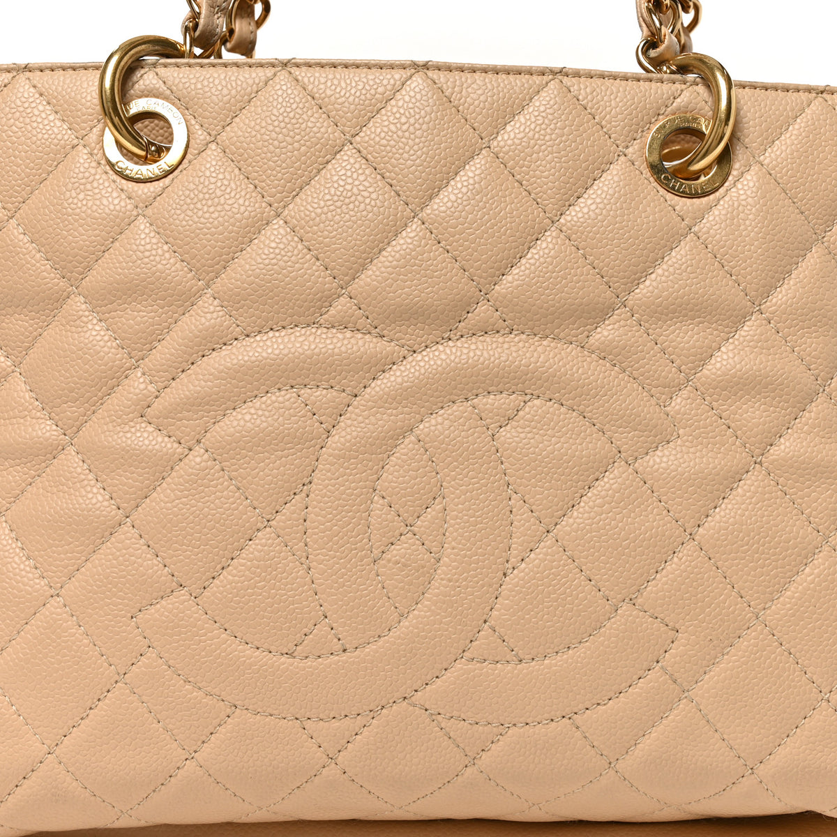 Chanel Caviar Quilted Grand Shopping Tote GST Beige Clair 8 of 10