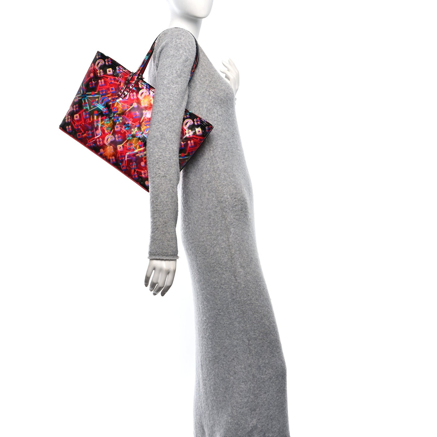 Patent Calfskin Small Discolaser Cabata Tote Multicolor