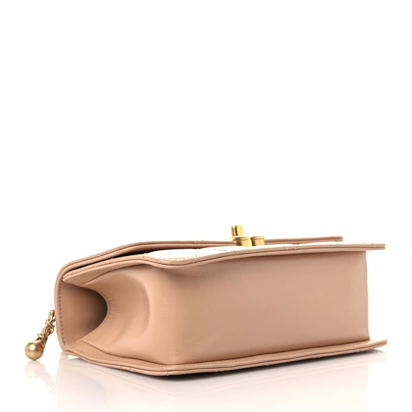 Calfskin Quilted Mini Perfect Fit Flap Beige