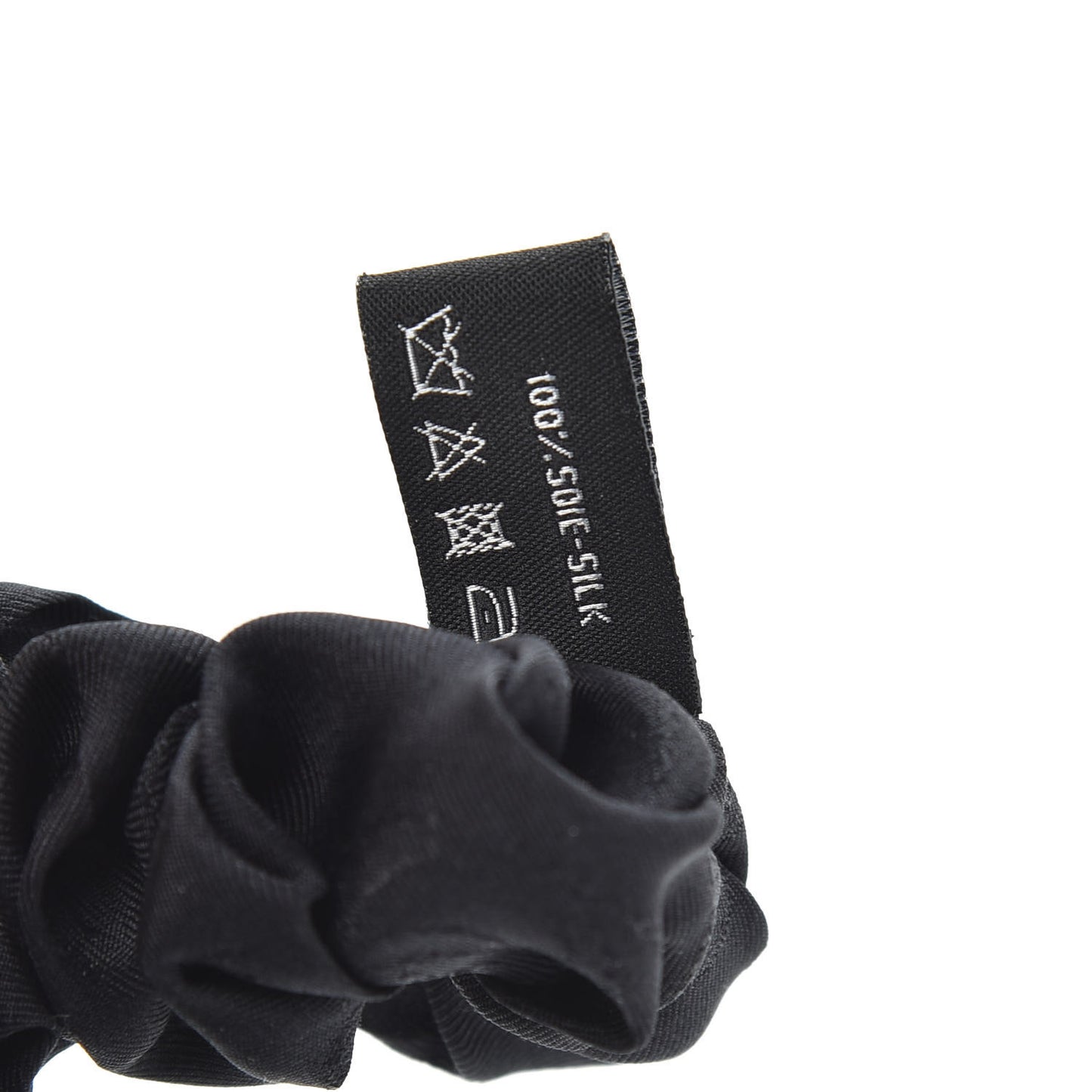 Silk Twill Hair Tie White Black