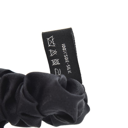 Chanel Silk Twill Hair Tie White Black 4 of 4