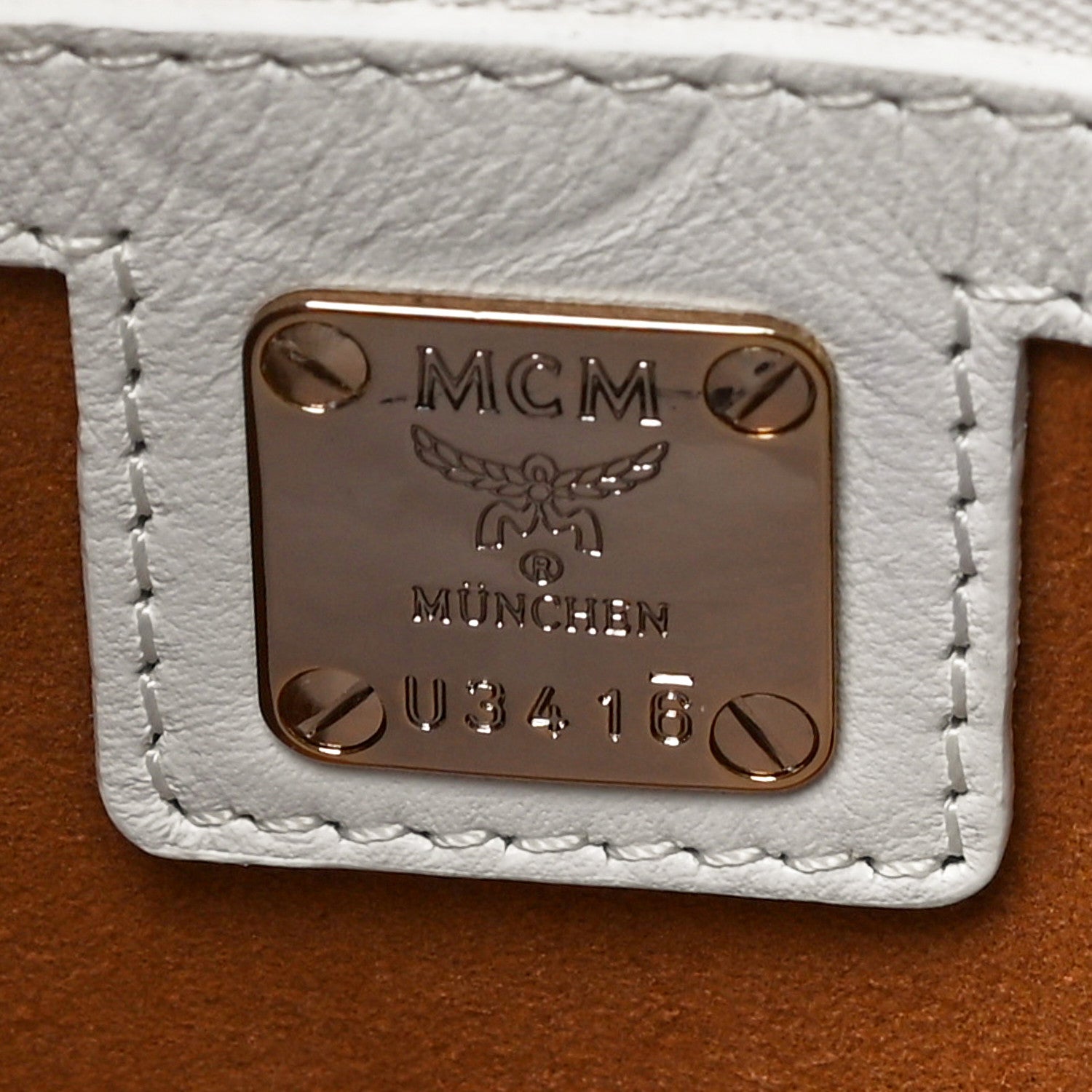 MCM Calfskin Visetos Small Patricia Crossbody Bag Cognac Black 7 of 10