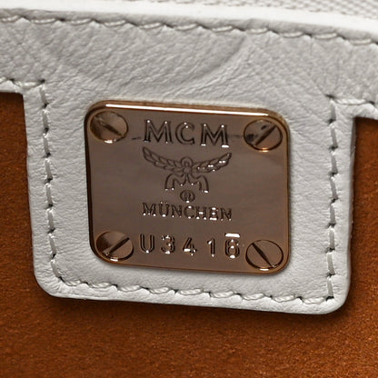 MCM Calfskin Visetos Small Patricia Crossbody Bag Cognac Black 7 of 10