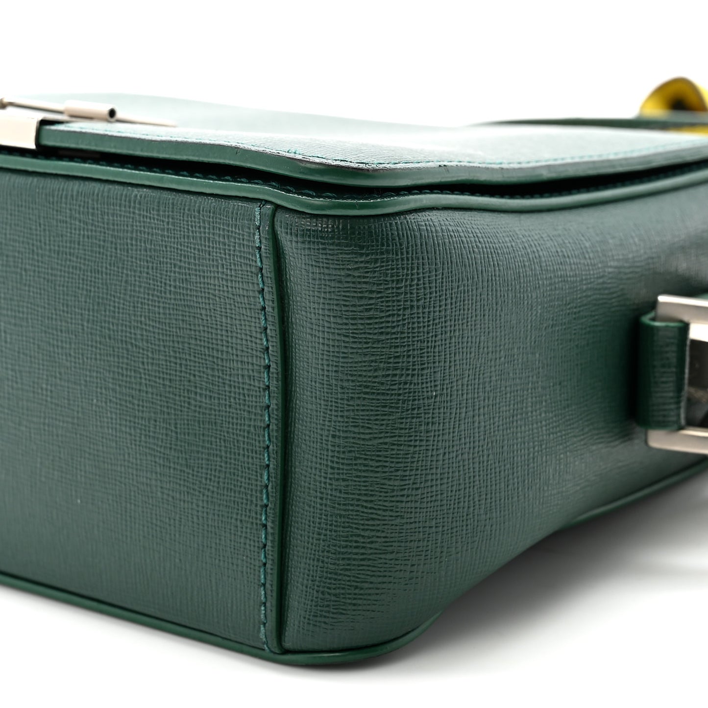 Saffiano Mini Binder Clip Bag Green