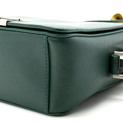 Off-White Saffiano Mini Binder Clip Bag Green 9 of 12