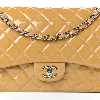 Chanel Patent Quilted Jumbo Double Flap Yellow 11 of 14
