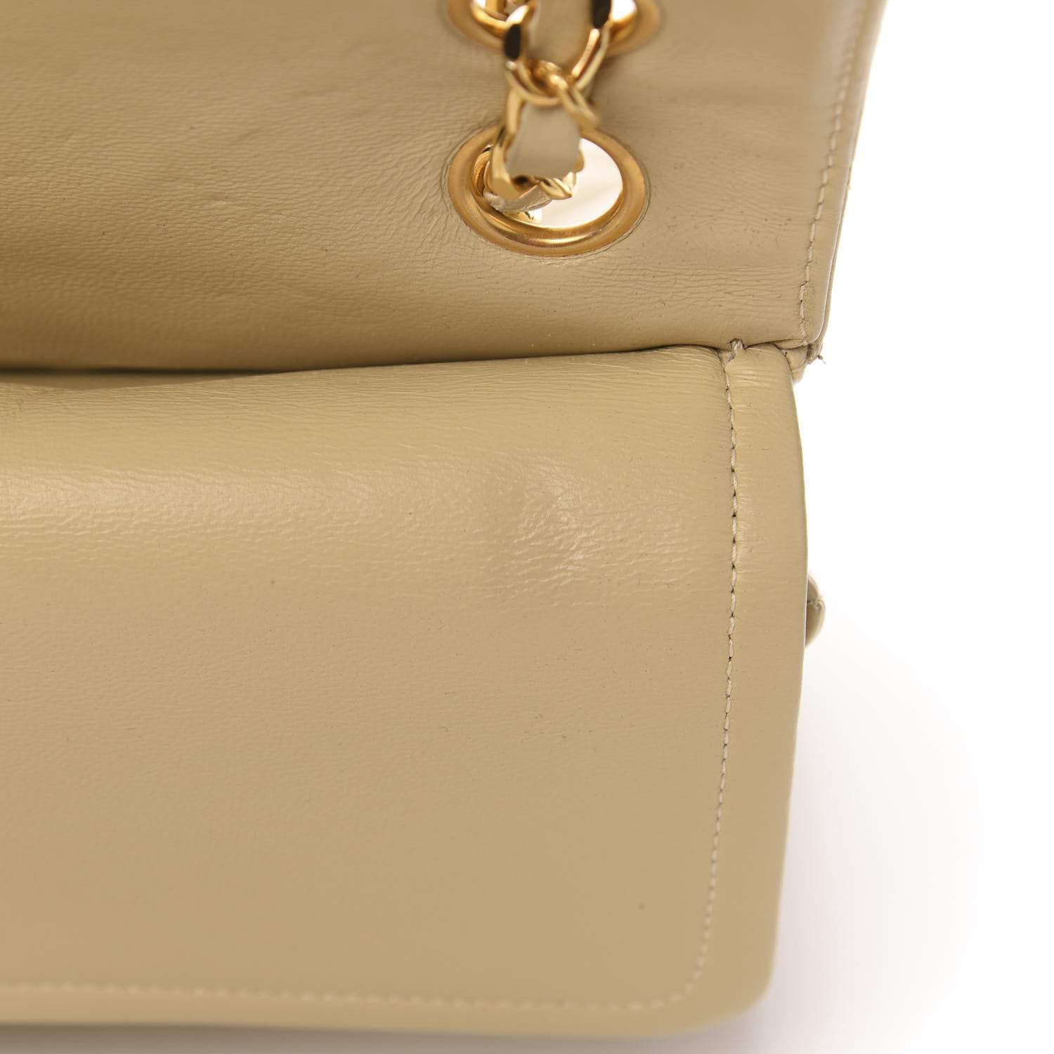 Chanel Lambskin Quilted Medium Double Flap Beige 12 of 16