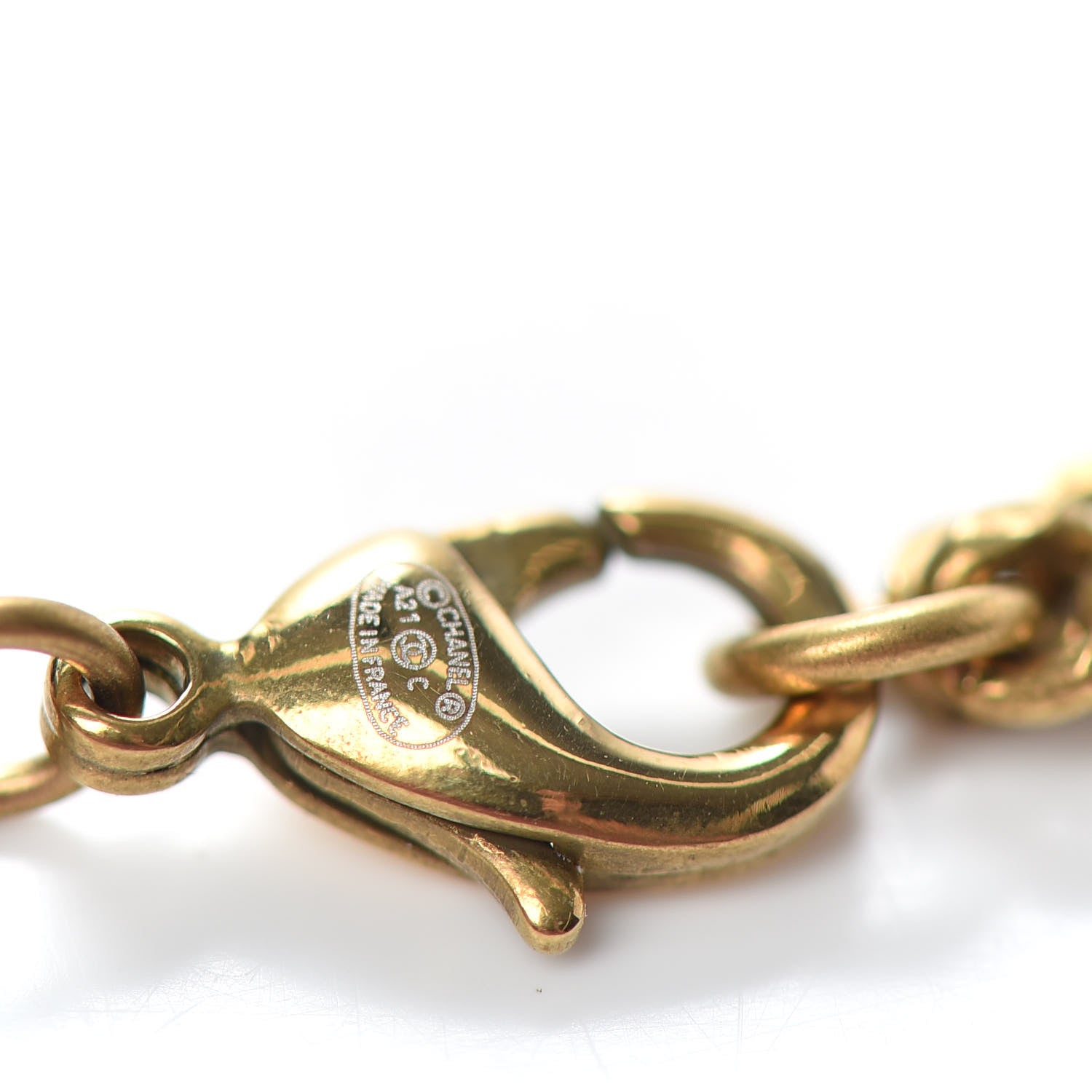 Chanel Crystal CC Pendant Necklace Gold 5 of 5