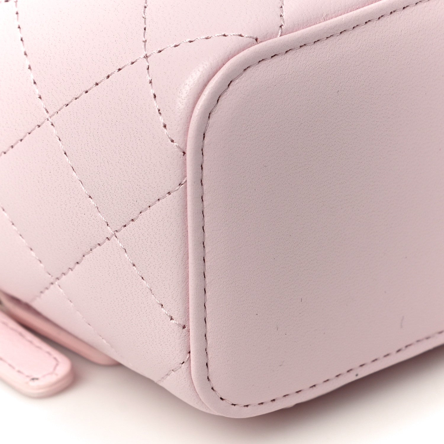 Chanel Lambskin Quilted Mini Top Handle Vanity Case With Chain Light Pink 9 of 12