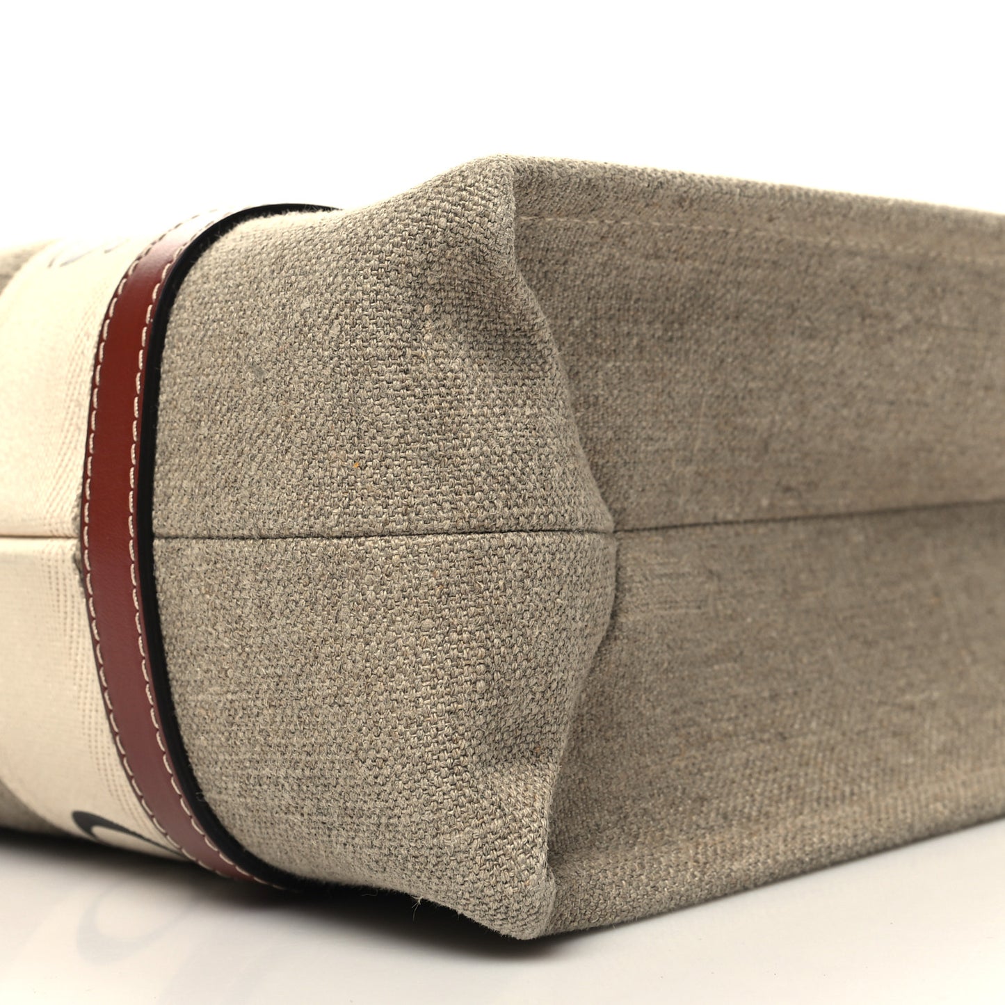 Cotton Calfskin Medium Woody Ribbon Tote White Brown