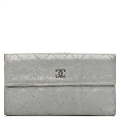 Chanel Aged Metallic Calfskin Large Palette Flap Wallet Silver 1 of 8