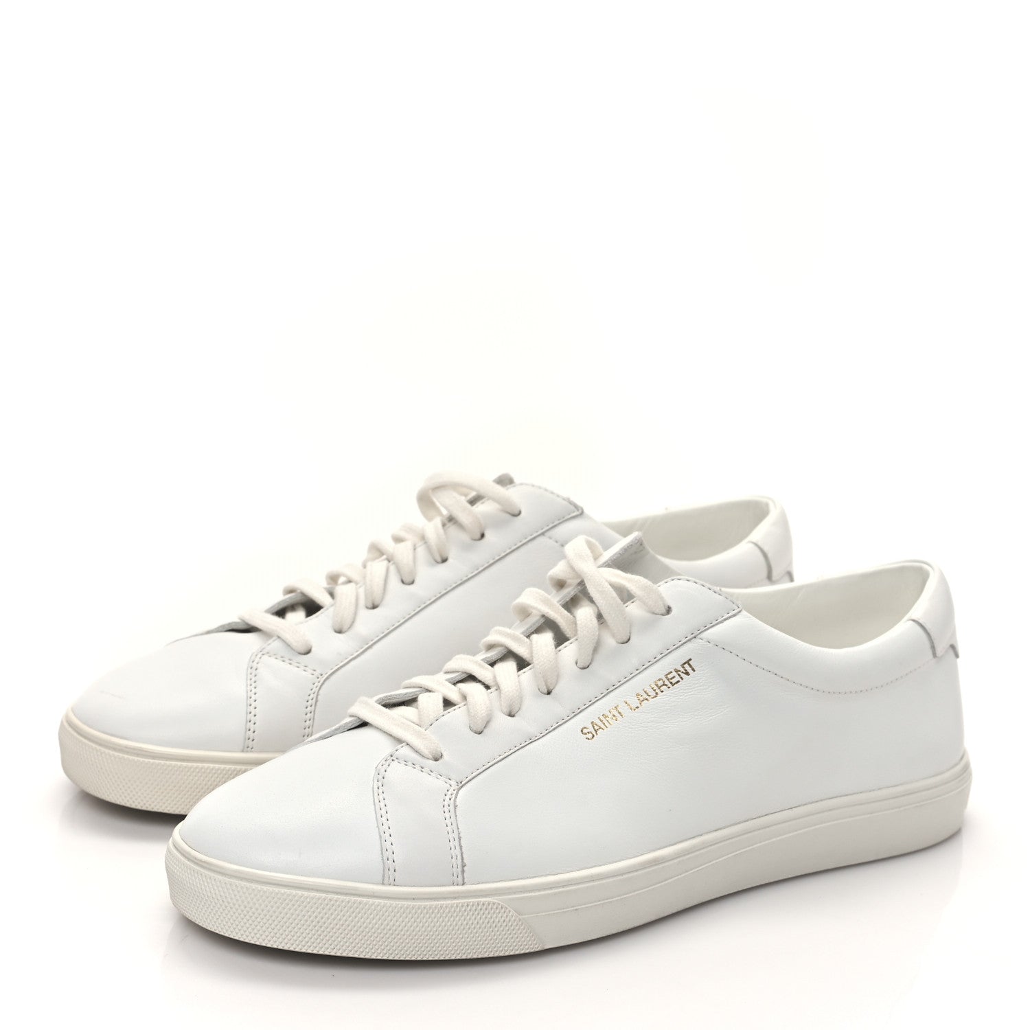 Saint Laurent Calfskin Andy Low Top Sneakers 41 Blanc Optique 3 of 10