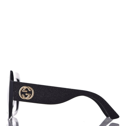 Gucci Square Frame Glitter GG0102S Sunglasses Black 3 of 9