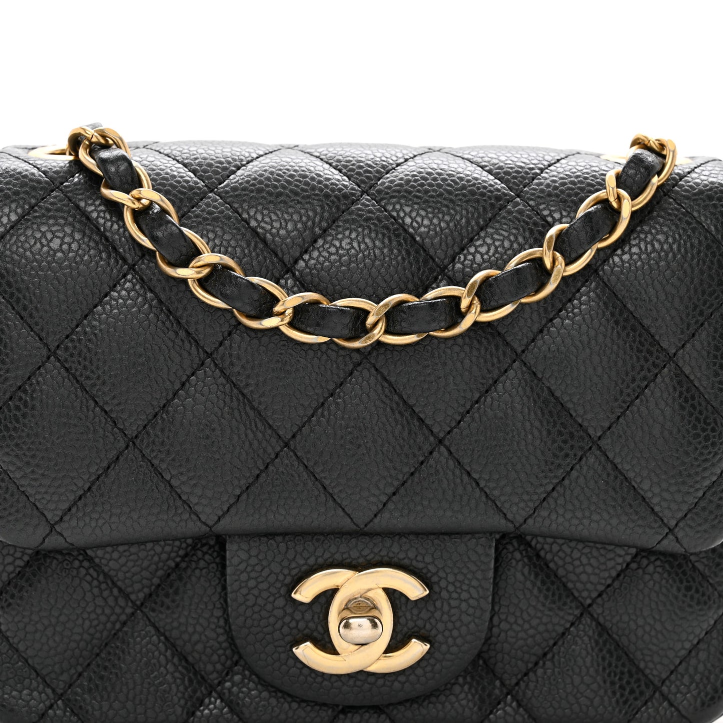 Caviar Quilted Mini Square Flap Black