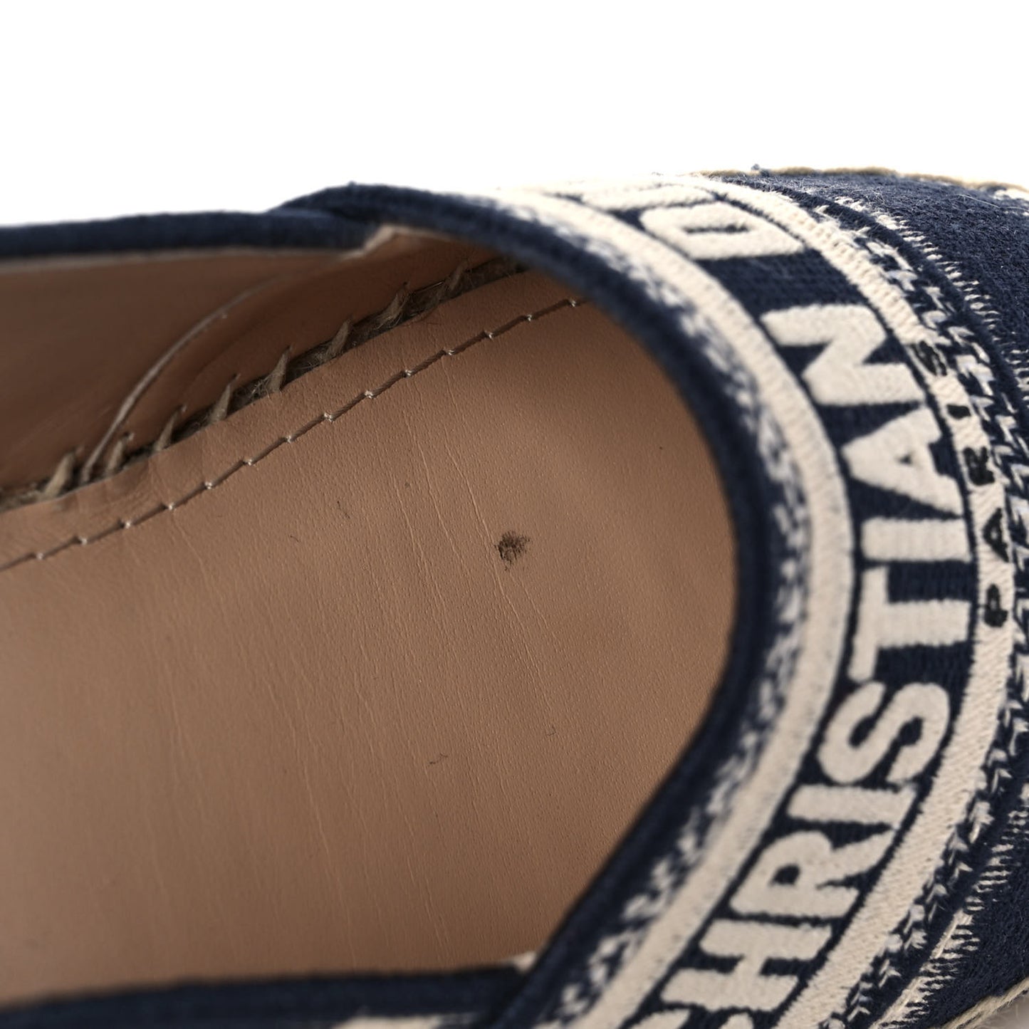 Cotton D-Stripes Embroidered Granville 15mm Espadrilles 37 Deep Blue