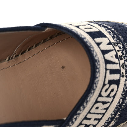 Christian Dior Cotton D-Stripes Embroidered Granville 15mm Espadrilles 37 Deep Blue 10 of 12