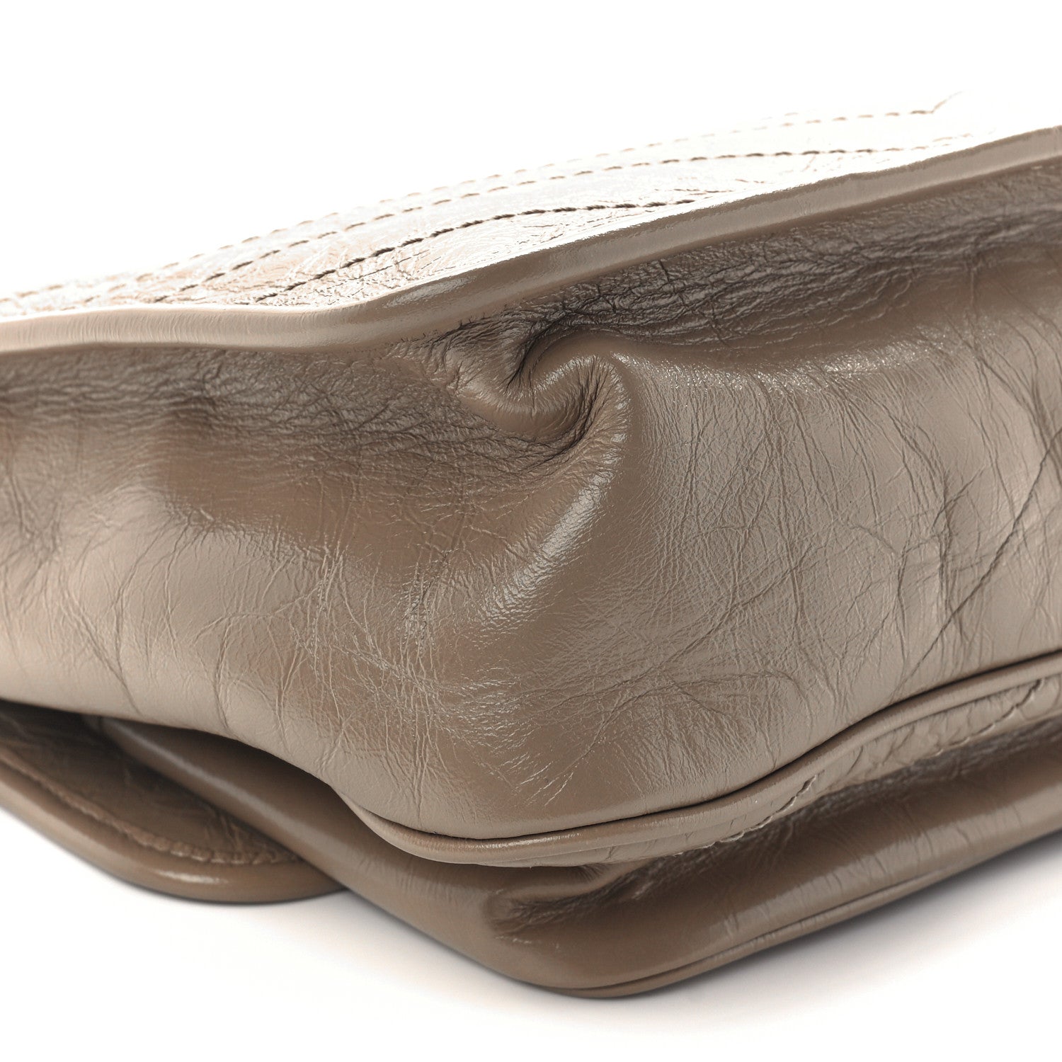 Saint Laurent Crinkled Calfskin Matelasse Monogram Medium Niki Chain Satchel Light Taupe 12 of 13