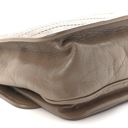 Saint Laurent Crinkled Calfskin Matelasse Monogram Medium Niki Chain Satchel Light Taupe 12 of 13