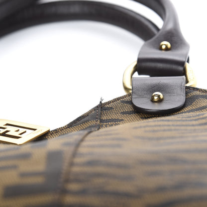 Fendi Zucca Small Devil Trapezio Tote Tobacco 8 of 11
