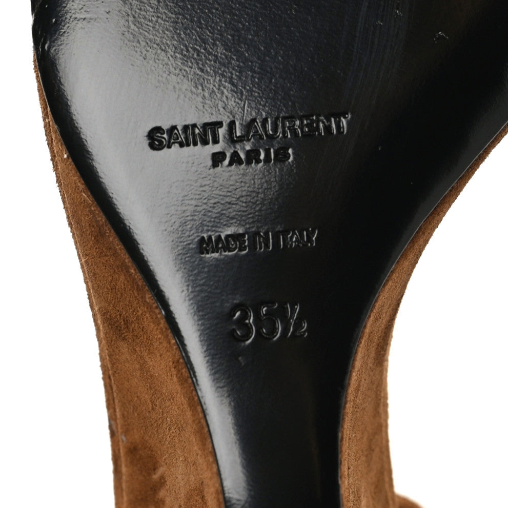 Suede Lila Wedge Sandals 35.5 Brown