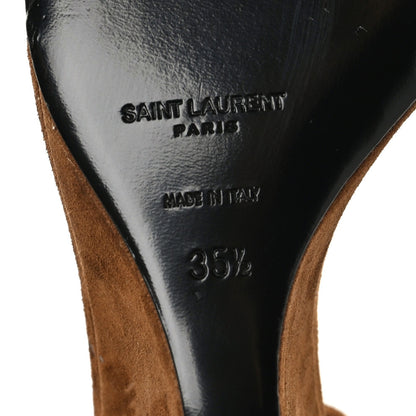 Saint Laurent Suede Lila Wedge Sandals 35.5 Brown 6 of 7