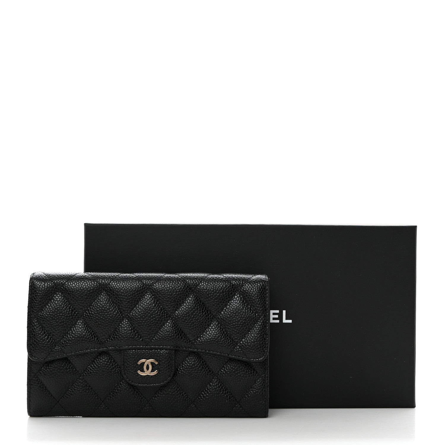 Chanel Caviar Quilted Large Flap Wallet Black 9 of 9