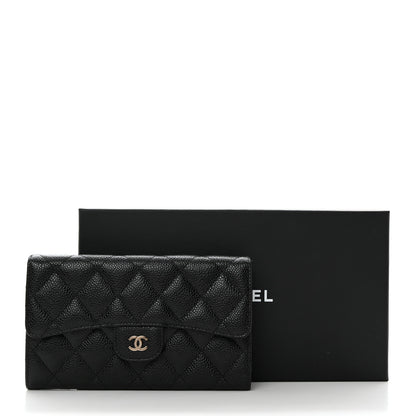 Chanel Caviar Quilted Large Flap Wallet Black 9 of 9