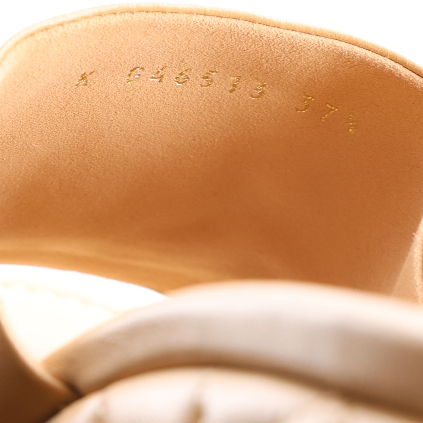 Lambskin Quilted CC Platform Mules 37.5 Beige