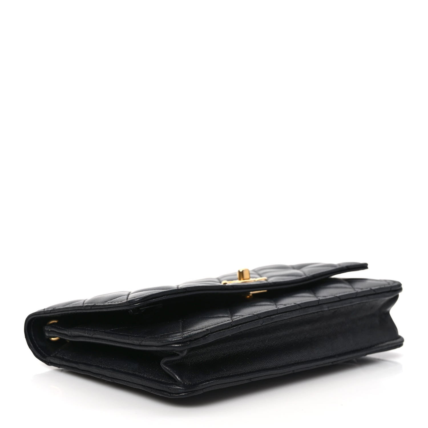 Chanel Lambskin Quilted Pearl Crush Wallet On Chain WOC Black 4 of 14