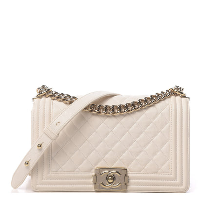 Chanel Caviar Quilted Medium Boy Flap Ivory 1 of 17