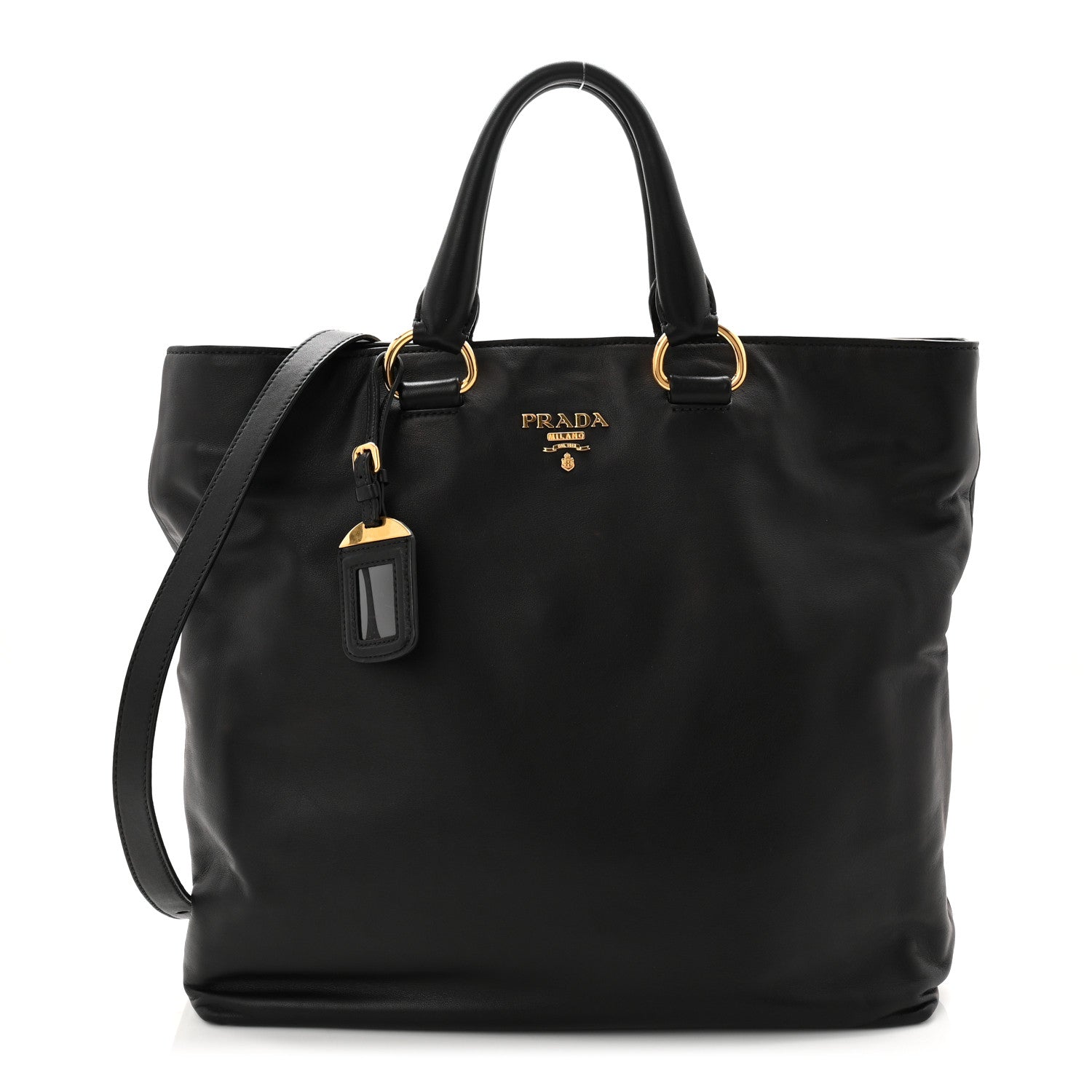 Prada Soft Calf Shopping Tote Black 1 of 10