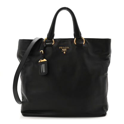 Prada Soft Calf Shopping Tote Black 1 of 10