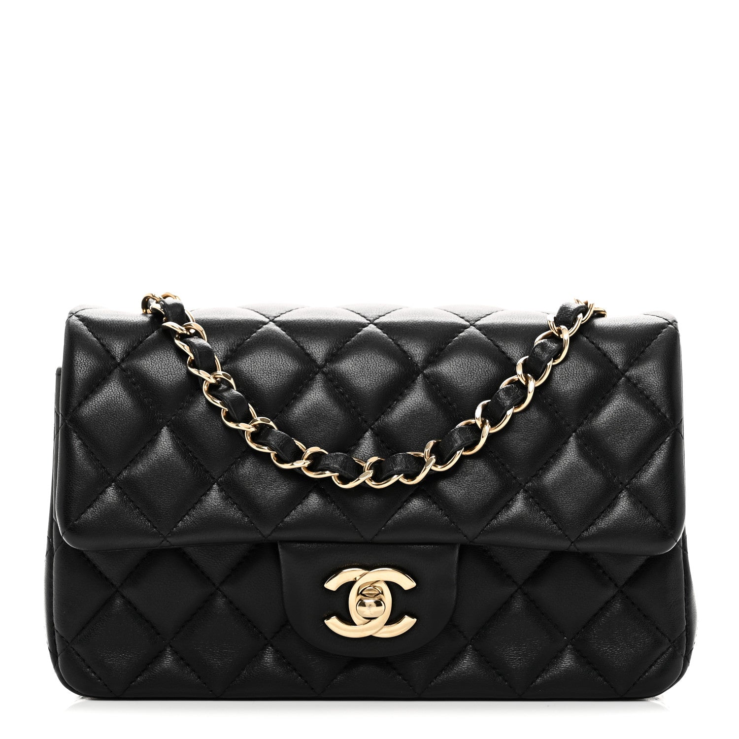 Chanel Lambskin Quilted Mini Rectangular Flap Black 8 of 10