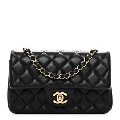 Chanel Lambskin Quilted Mini Rectangular Flap Black 8 of 10