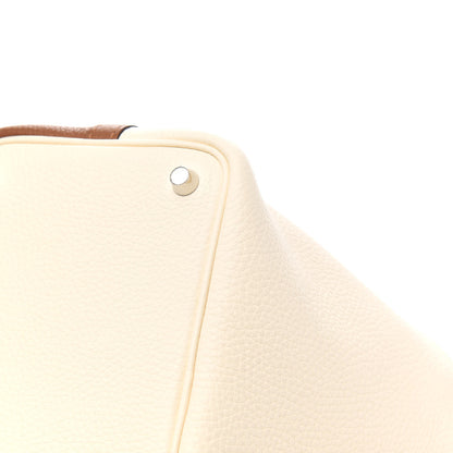 Hermes Taurillon Clemence Casaque Picotin 18 PM Gold Etoupe Nata 9 of 10