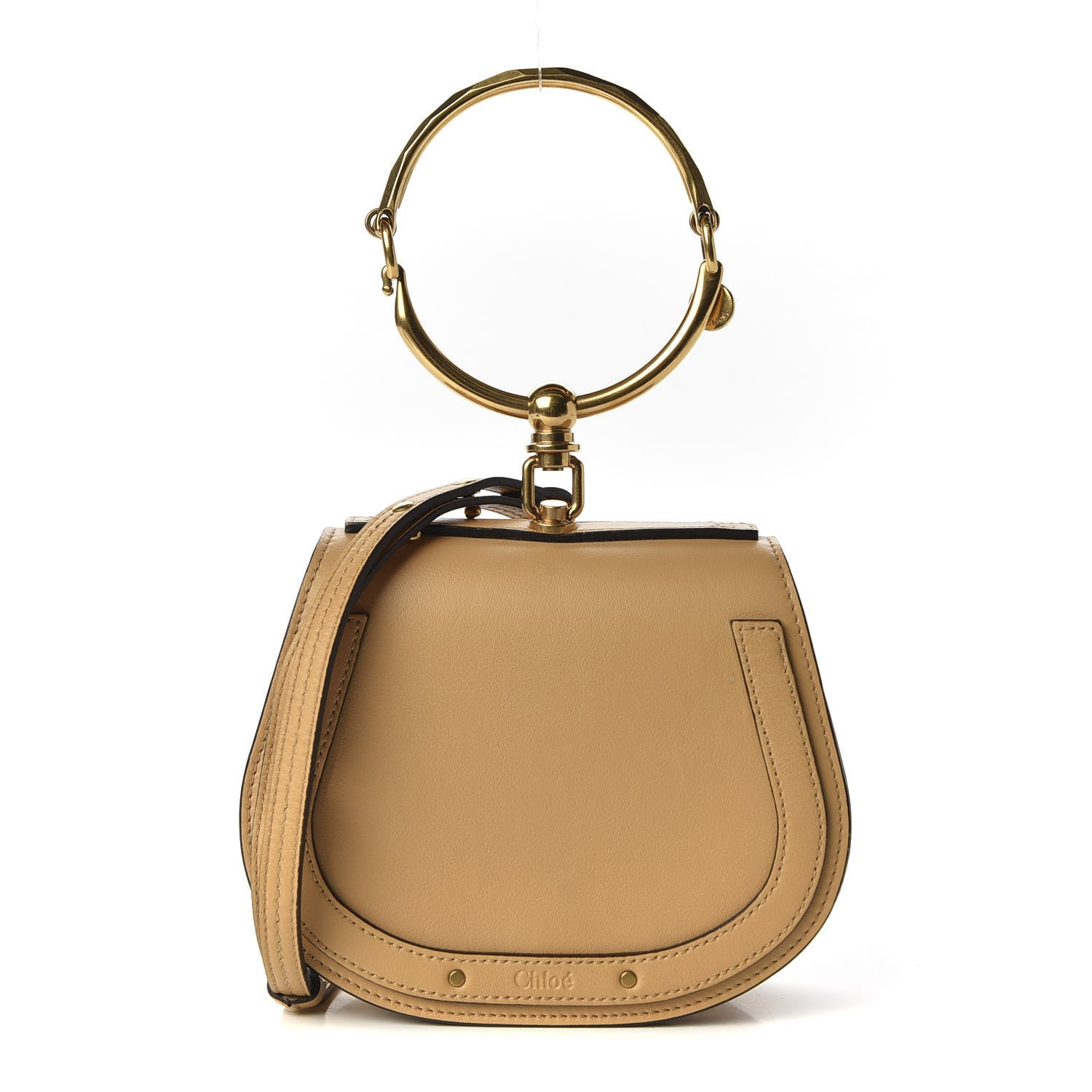 Chloe Calfskin Suede Small Nile Bracelet Bag Bleached Brown 1 of 9