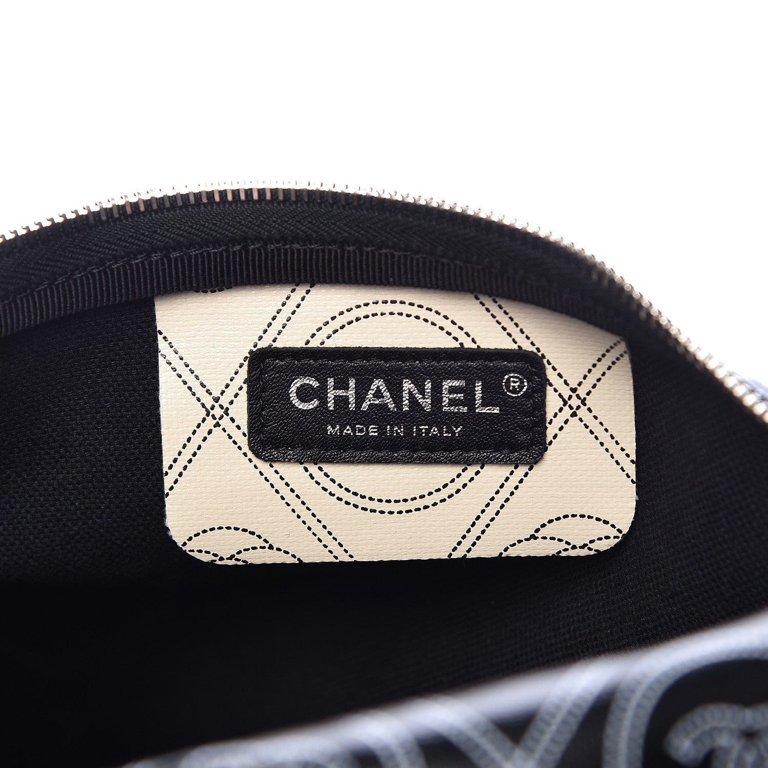 Chanel Coated Canvas Camellia Printed Calfskin Bowling Bag Black Beige 7 of 12